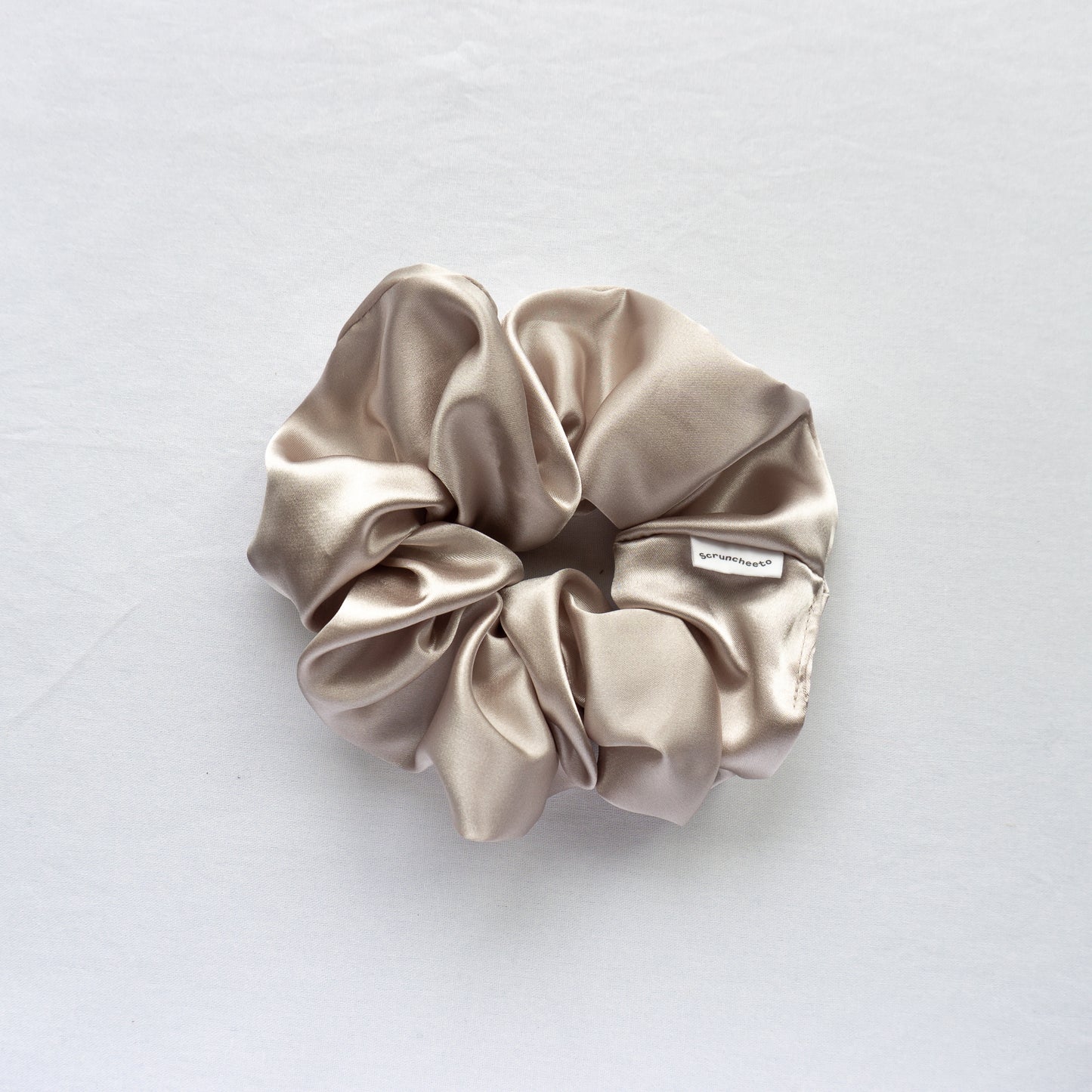 Champagne Satin Scrunchie