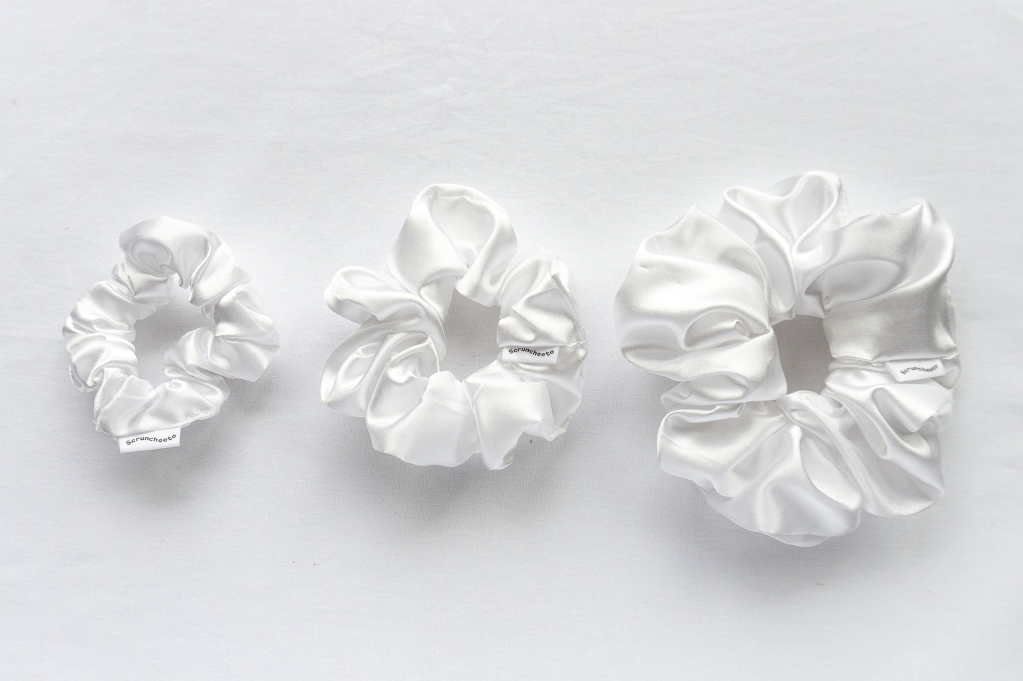 White Satin Scrunchie