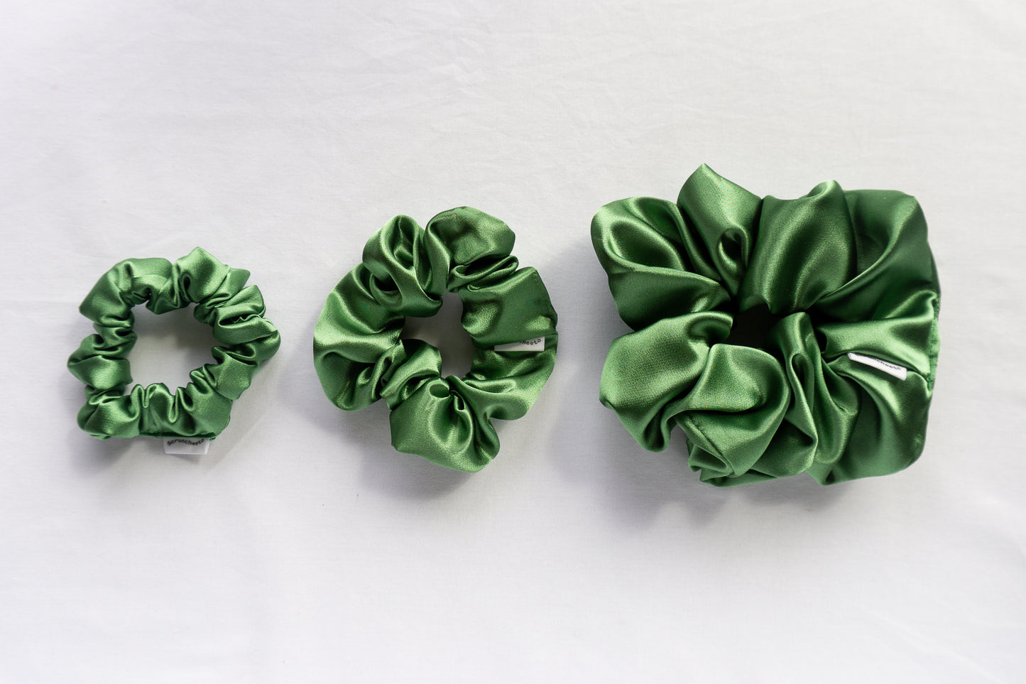 Moss Green Satin Scrunchie