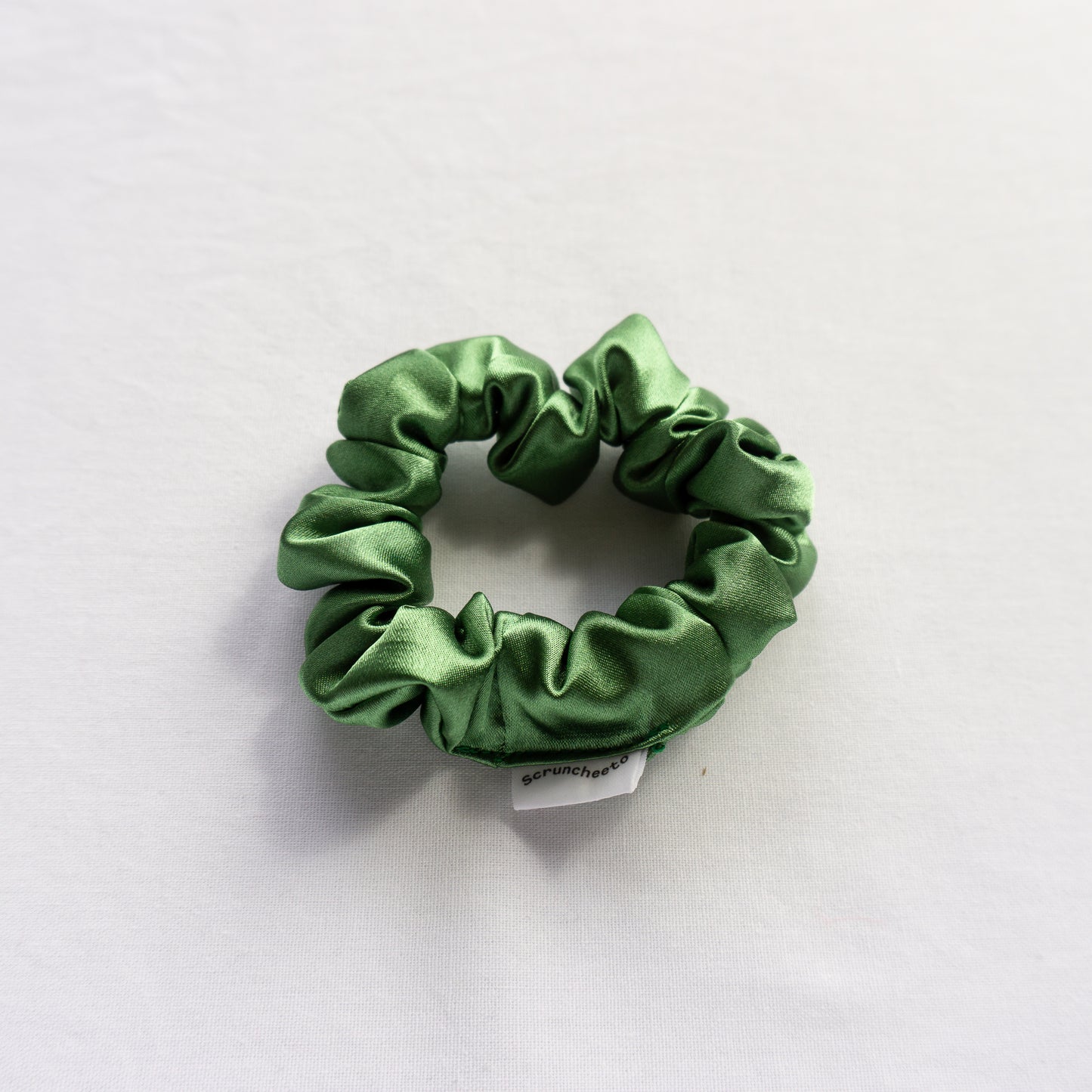 Moss Green Satin Scrunchie