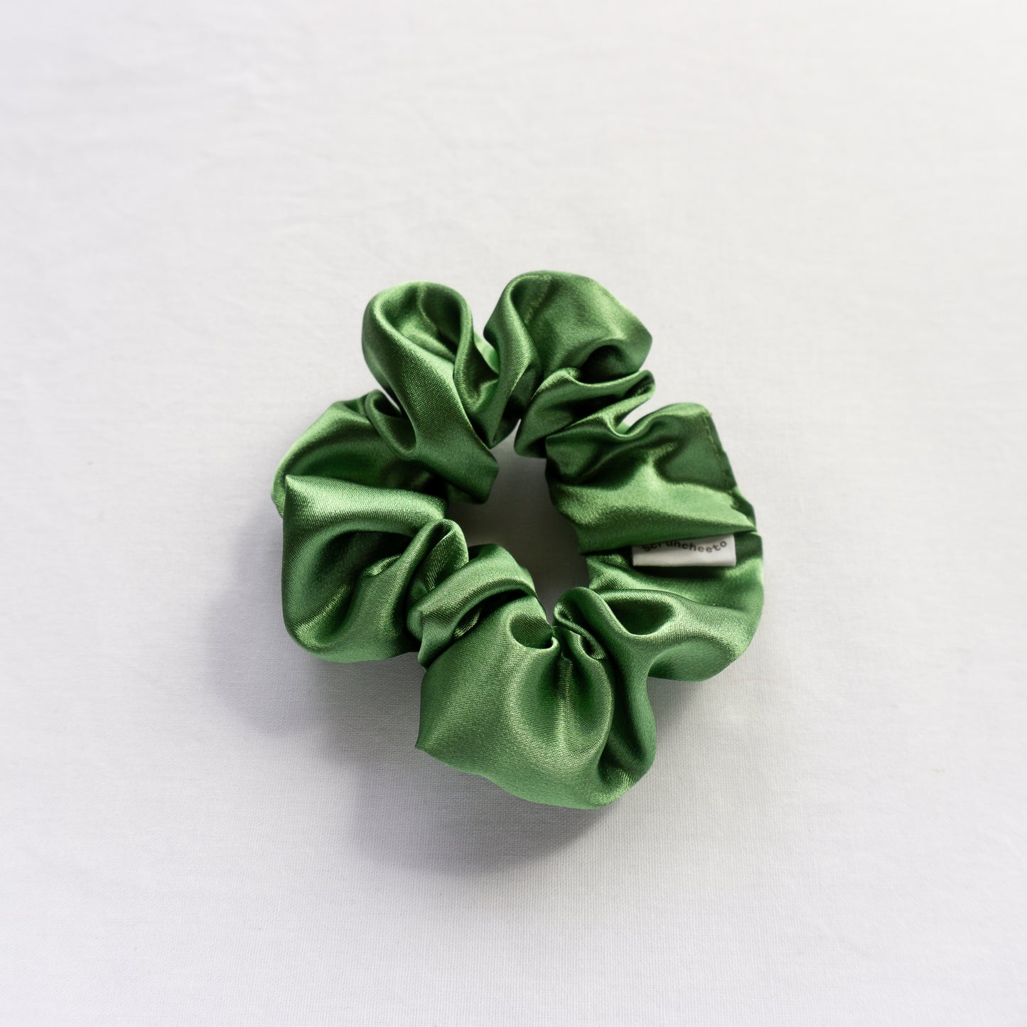 Moss Green Satin Scrunchie