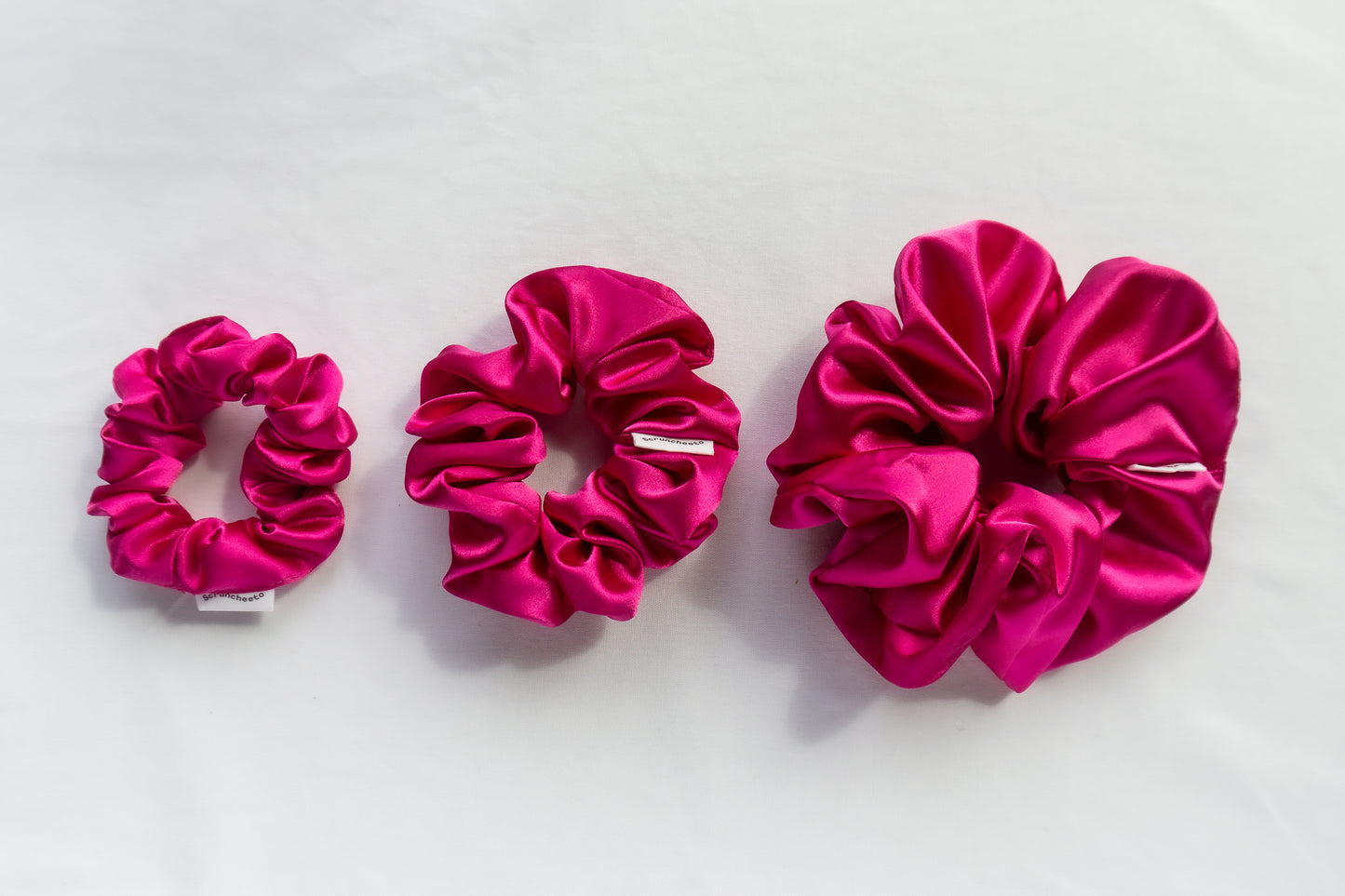 Fuchsia Satin Scrunchie