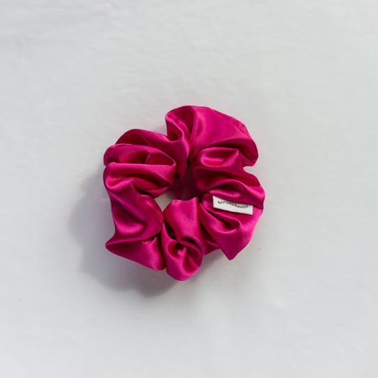 Fuchsia Satin Scrunchie