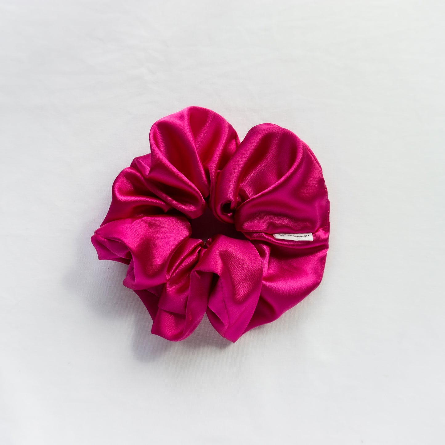 Fuchsia Satin Scrunchie