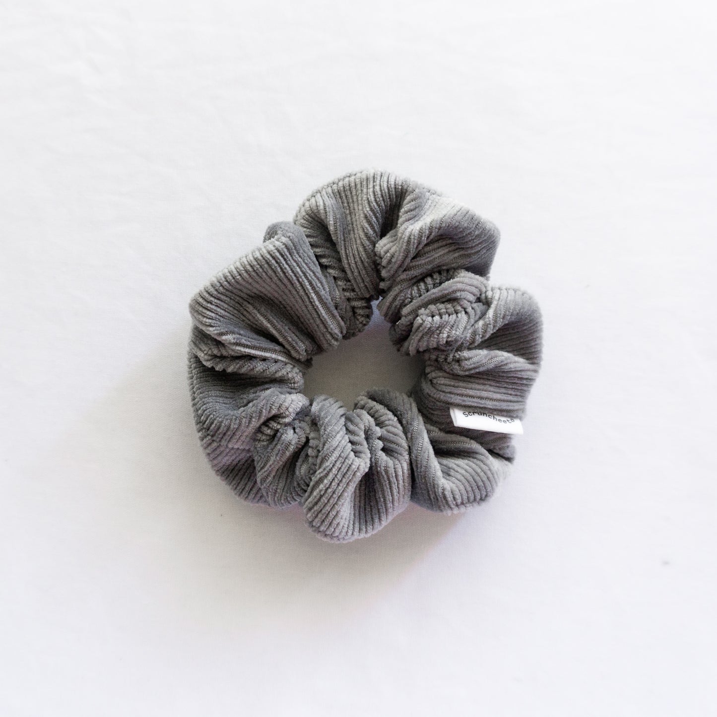 Light Grey Soft Corduroy Scrunchie