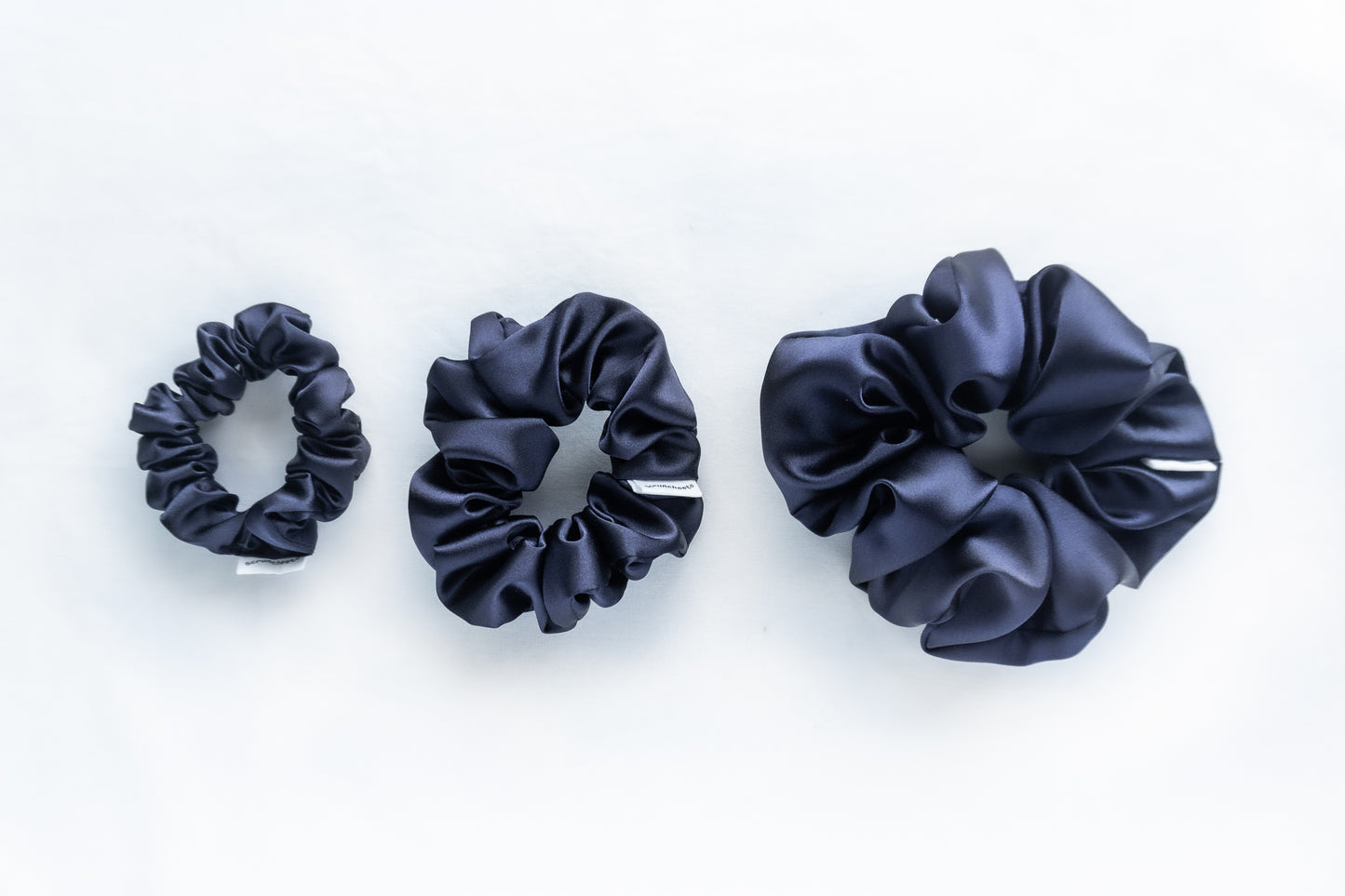 Indigo Satin Scrunchie