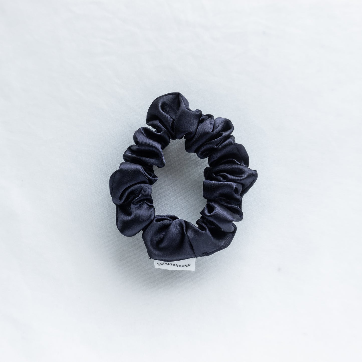 Indigo Satin Scrunchie