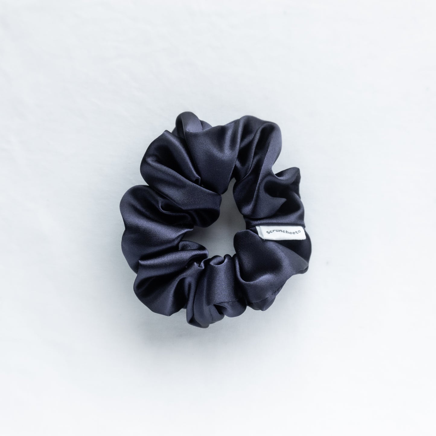 Indigo Satin Scrunchie