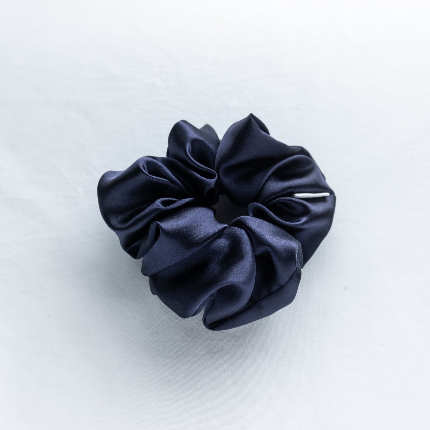 Indigo Satin Scrunchie