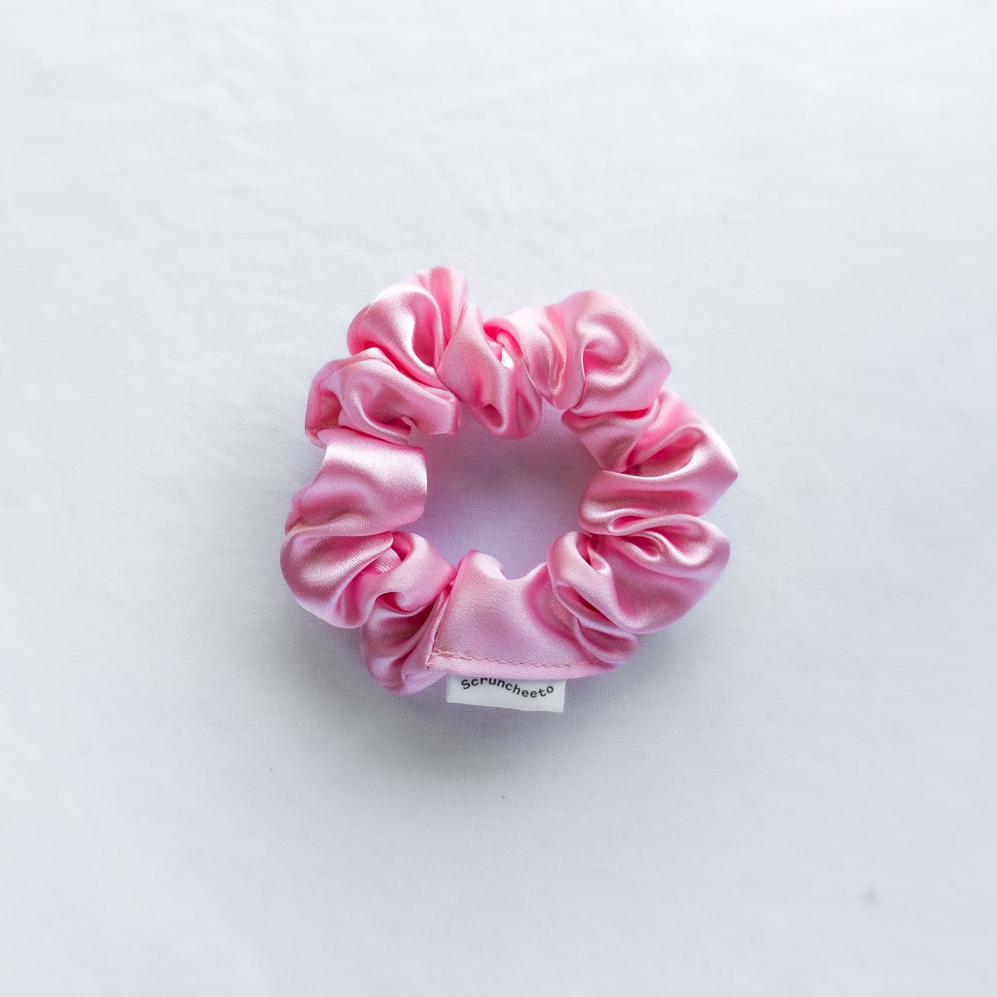 Pink Satin Scrunchie