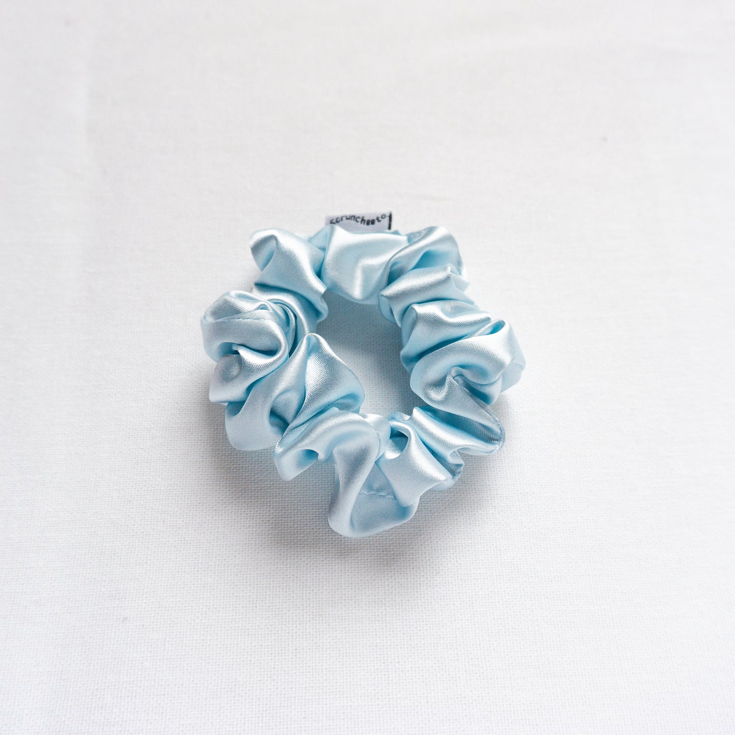 Icy Blue Satin Scrunchie