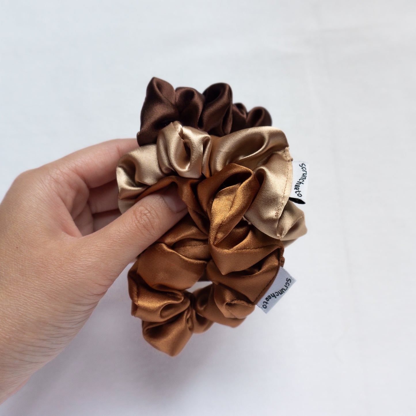 Bronze Satin Scrunchie