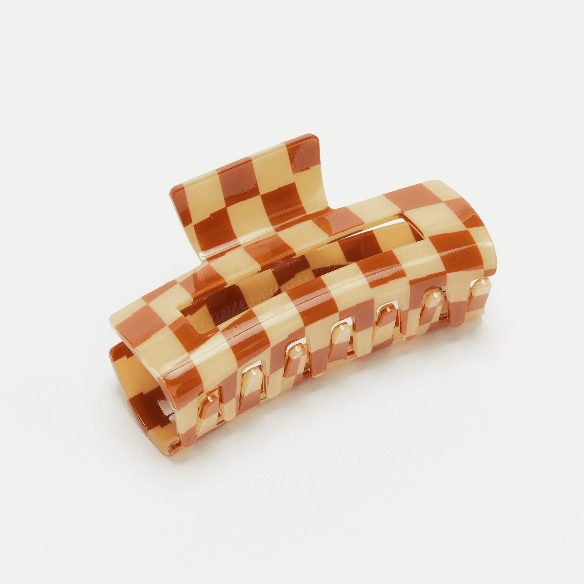 Scruncheeto Large Checkered Hair claw Affogato