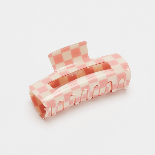 Scruncheeto Large Checkered Hair Claw Strawberries & Cream